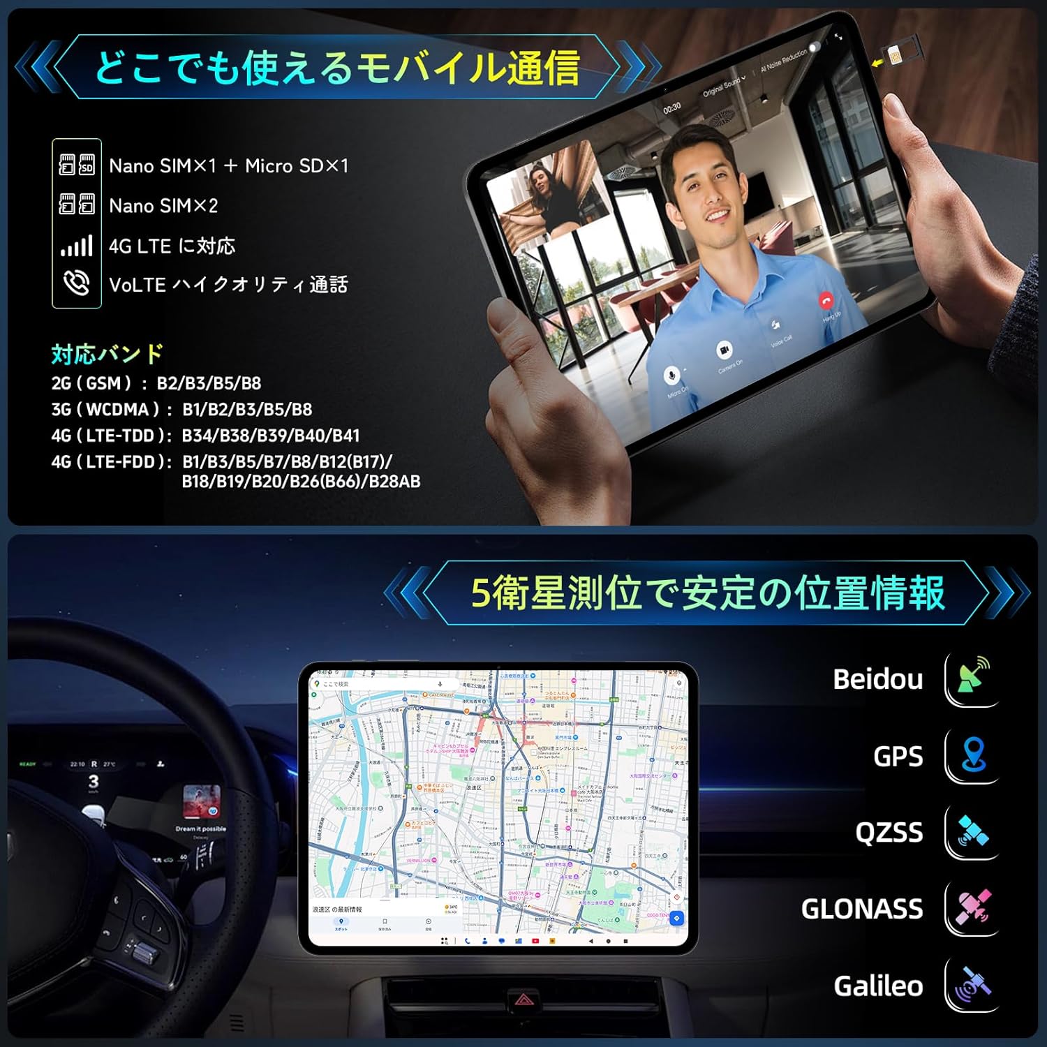 【G99 タブレット Android15】Rebecco M50 タブレット simフリー Helio G99 Tablet 11.4インチ android tablet 2.4K IPS 90Hz RAM24GB+ROM128GB トリプルカメラ 顔認証 GPS搭載 4G通話/BT5.2/OTG/無線投影/GMS/Widevine L1対応 8000mAh 515g軽量