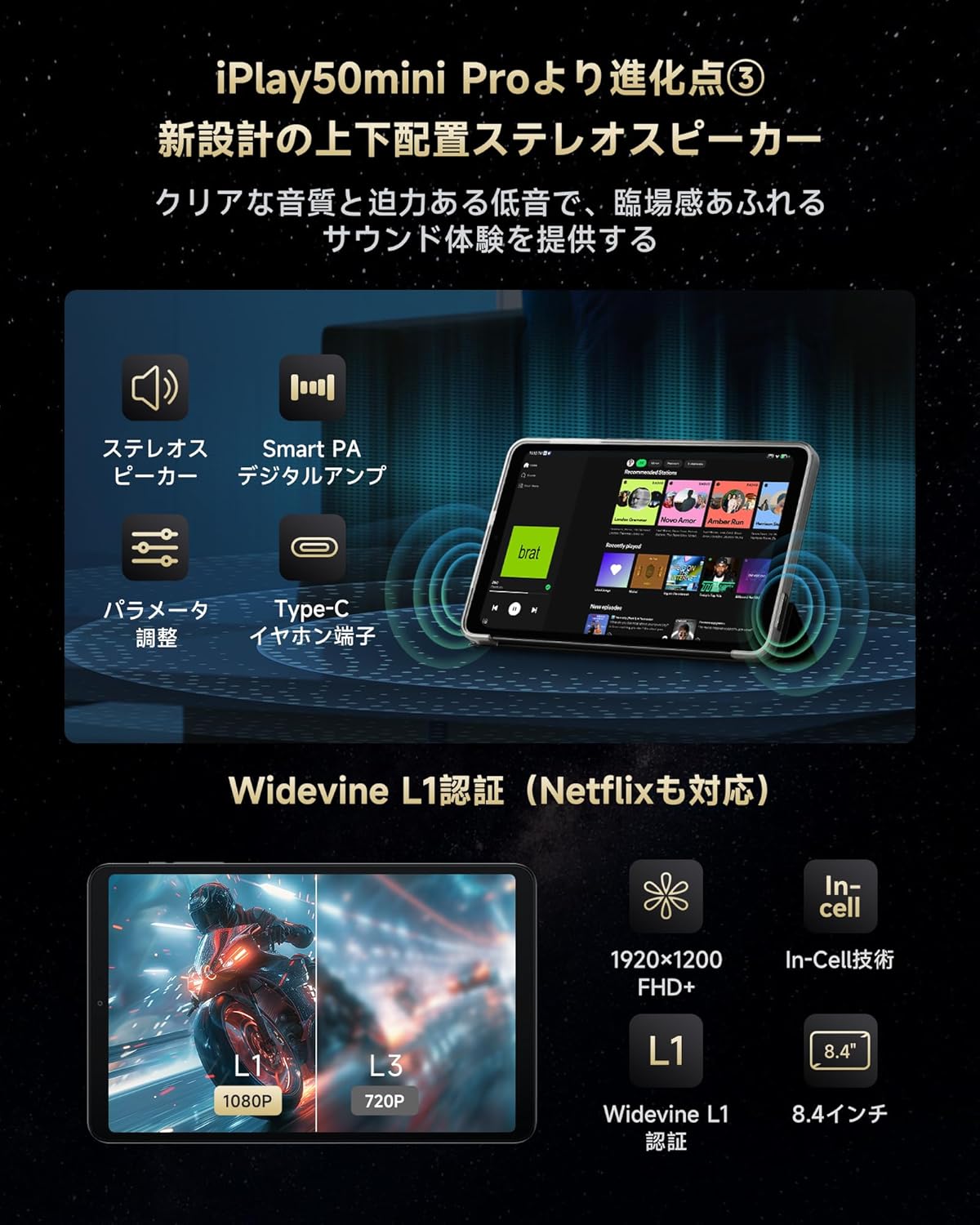 iPlay60mini Turbo 8.4インチ タブレット PC ゲーミング alldocube 【新品・特価セール】