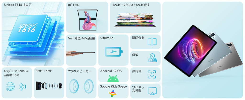 HeadWolf Wpad2 タブレットPC 10インチ Android 13 SIMフリー 【新品・激安セール】
